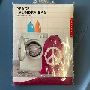 Kikkerland Laundry Bag Peace Sign- brand new